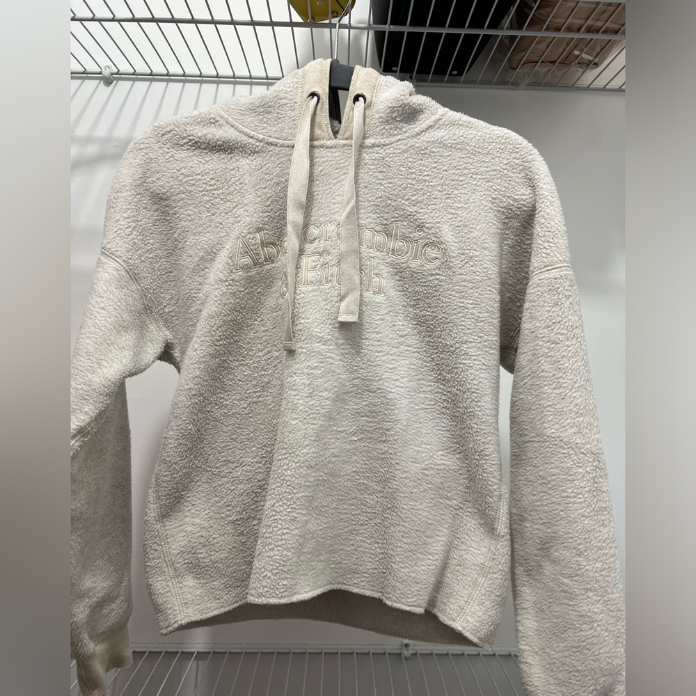 Abercrombie & Fitch Cream Sherpa Pullover Hoodie and pants set